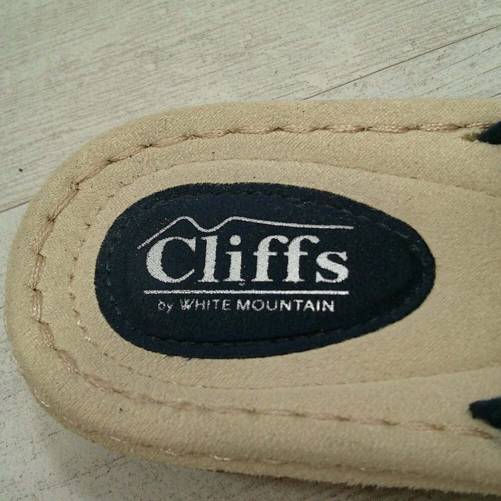 CLIFFS BY WHITE MOUNTAIN Navy Women's Cienna Mini Wedge Flip Flop Sandal Size 11 - Picture 4 of 11